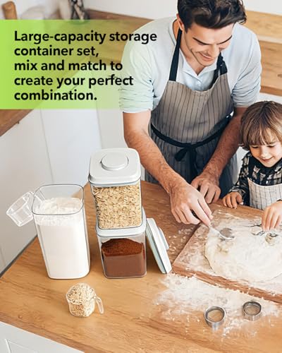 Airtight Food Storage Containers Set with One (4.2QT*4)