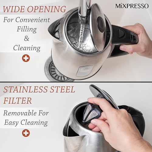 Stainless Steel Electric Kettle Temperature Control (Silver 1.7L Temperature Control)