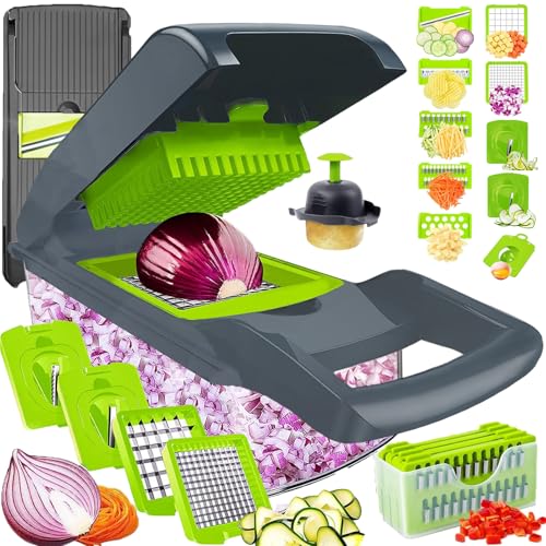 Vegetable Chopper Mandoline Slicer Home Kitchen Appliance Essential Gadget (Gray)