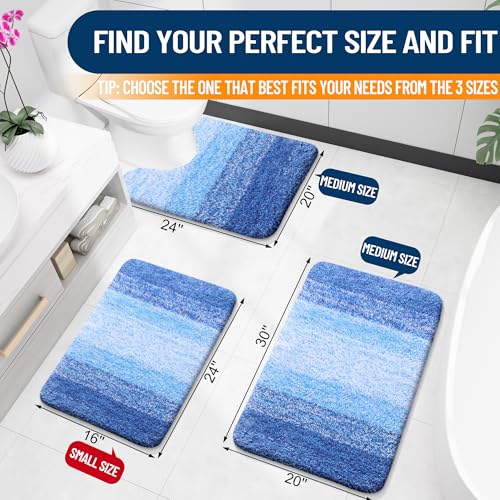 Bathroom Rugs Mat 30x20 (30" X 20" / Light Royal Blue)