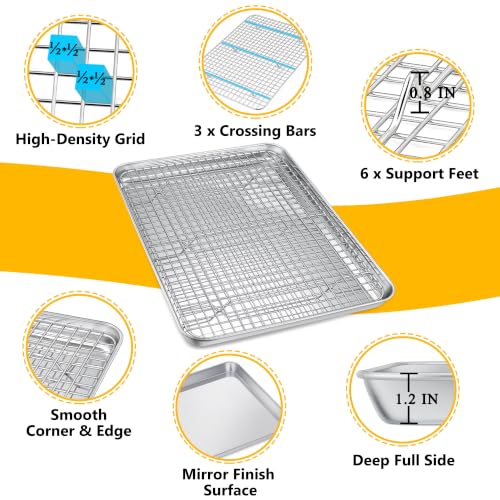 19.6 Inch Cookie Baking Sheet Pan with Wire Rack (19.6 Inch)