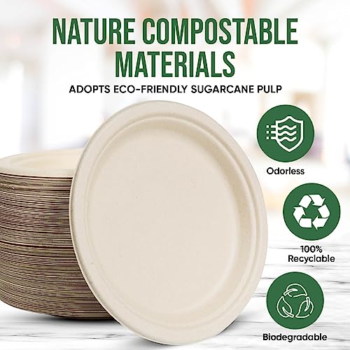 9 inch Paper Plate Heavy Duty Disposable (Brown / 9 IN)