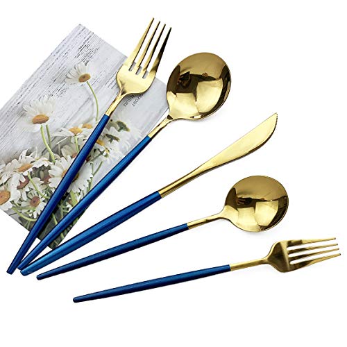 Blue Gold Silverware Set (Service for 4 / Blue Gold)