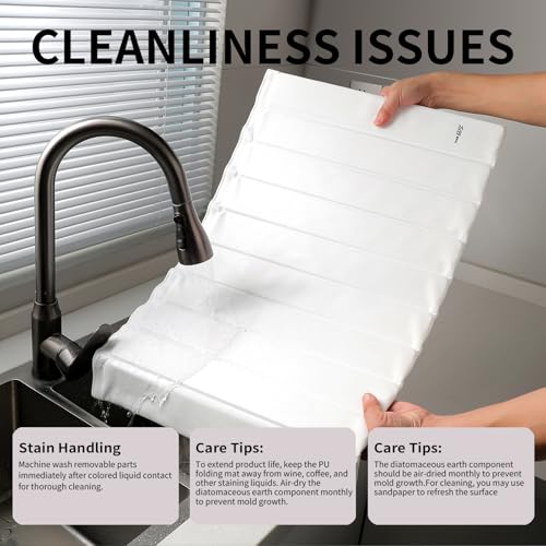 Stone Drying Mat for Kitchen Counter (PU-White)