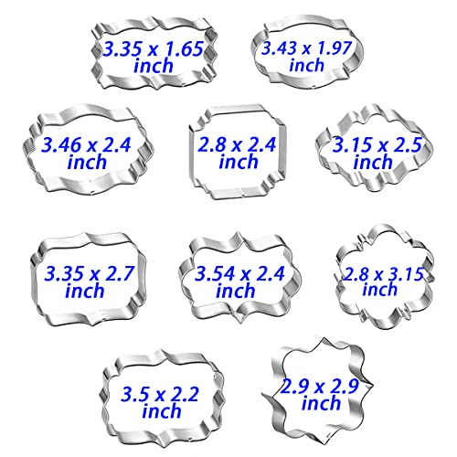 Frame Cookie Cutters 10pcs Stainless Steel Plaque Cookie Cutter Difference Shapes