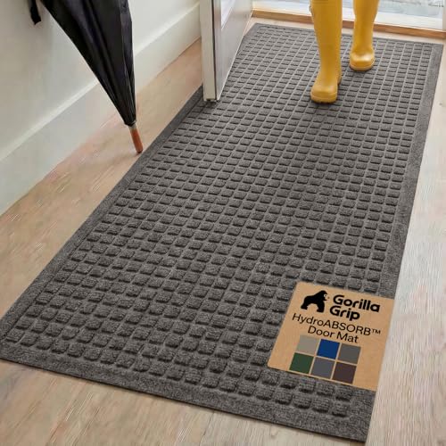 HydroABSORB Door Mat for Indoor Outdoor (Charcoal / 72" X 24")
