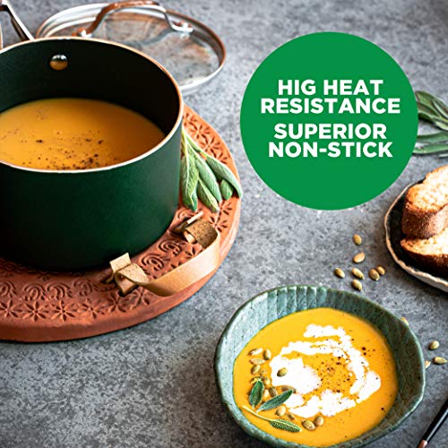Diamond Granite Stone Classic Emerald Pots and Pans Set with Ultra Nonstick Durable Mineral & Diamond Tripple Coated Surface (Emerald Green)