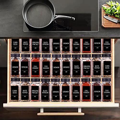 25 Pack Glass Spice Jars with Labels
