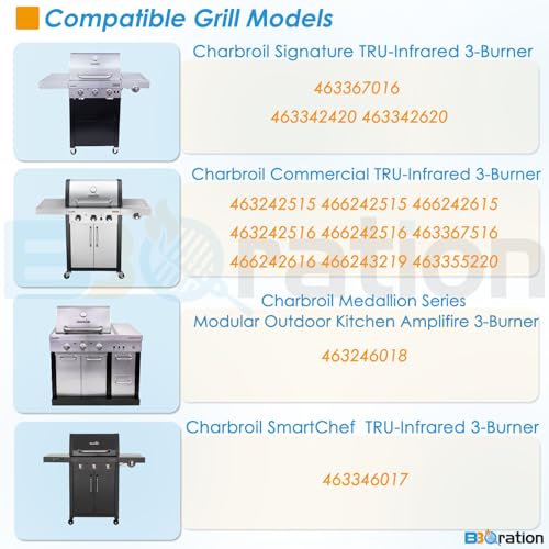 G474-0017-W2 17" Grill Grate for Charbroil TRU Infrared 3-Burner 463242516 466242515 466242516 466242615 466242616 463243016 463355220 463342420 for Charbroil Grill Replacement Parts (17" x 7 5/8")