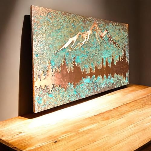 Handmade Copper Wall Art for Home (Panorama of Copper / 9.8 x 13.8 in (Rectangular))