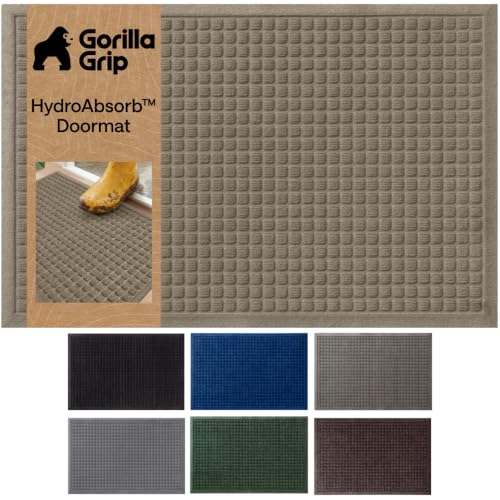 HydroABSORB Door Mat for Indoor Outdoor Use (Beige / 29" X 17")