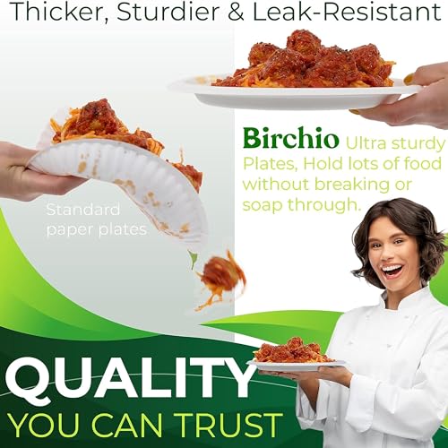 100PCS 100% Compostable White Oval Paper Plates (White / 12in Oval(100count))