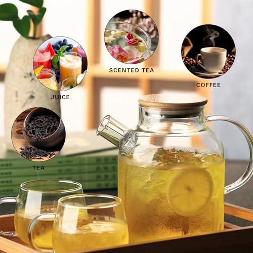 Glass Teapot Stovetop and Microwave Safe Glass Borosilicate Teapot