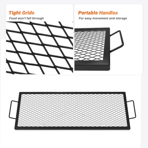 Heavy Duty Rectangular Fire Pit Grill Grate with X (40-INCH)