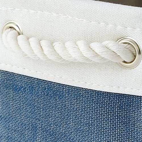 Organization and Storage Basket for Gifts Empty (White & Jean Blue / Large Cube-2 Pack)