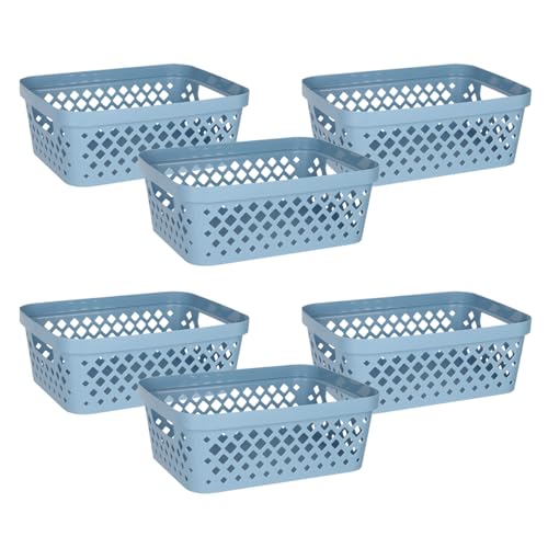 Plastic Storage Basket Set (Marina Blue / 2 Gallon)