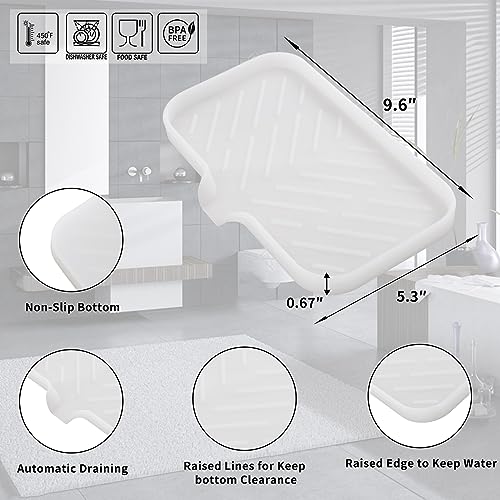 Silicone Soap Dish with Drain Spout (Translucent / M(9.6"×5.3"))