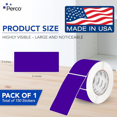 Purple 3x5 Inch Perforated Sticker Labels (Mini Roll / Purple)