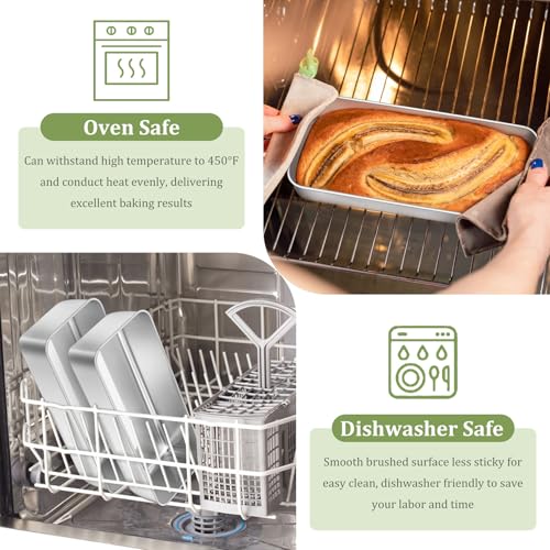 Loaf Pan 12 x 5 Inch Stainless Steel Loaf Pans for Baking Bread (3 Count)