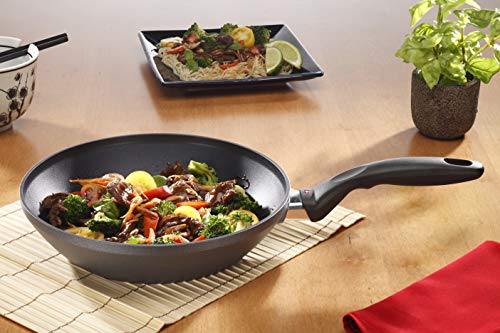 HD Nonstick Wok with Glass Lid (28 cm (11") / Gray)