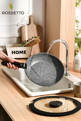 16pcs Aluminium Nonstick Pots and Pans Set from France with detachable Handle (Ash Grey / 16 Piece)