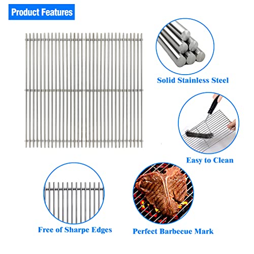 17.5" Stainless Steel 7639 Cooking Grates for Weber Spirit 300 Series (17.5"D x 23.8"W)