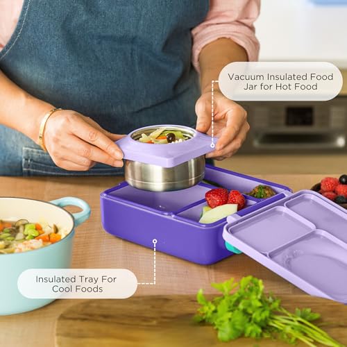 OmieBox Kids Insulated Leakproof Bento Lunch Box with Food Jar