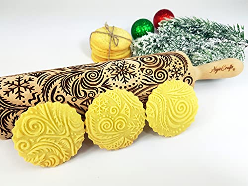 FROST Embossing rolling pin for Christmas cookies