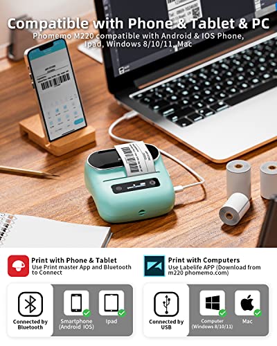 Label Maker M220 Thermal Label Printer