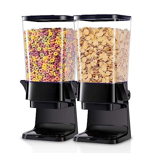 Cereal Dispenser Countertop with lids (Black / Large)