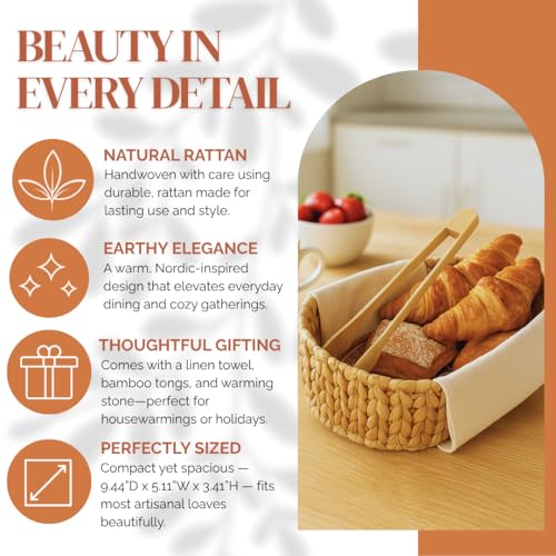 Bread Basket with Warmer & Tongs (Modern)