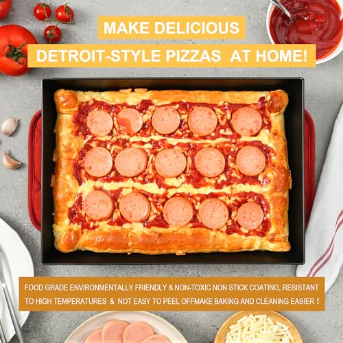 Blue Steel Detroit Pizza Pan 14x10 (Carbon Steel / 14x10x2.5 Inch)