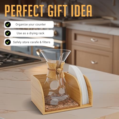 Pour Over Caddy for Chemex Bodum Cosori Coffee Makers Cork (Cork)