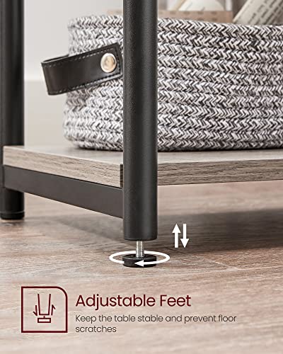 Side Table Small End Table (Heather Greige + Ink Black)