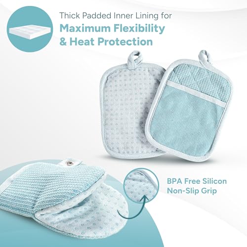 Oven Mitts and Pot Holders Sets (04: Oven Mitts - Aqua / Oven Mitt Set - 8 Pack)