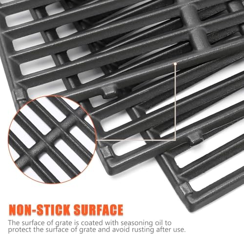 18.7 Inch Cast Iron Grill Grates for Weber Genesis II 400 Series (18.75" Weber Genesis II 400)