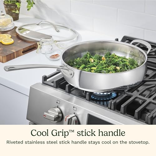 PureClad™ Triple Ply Stainless Steel 5.5 Qt. Saute Pan w (5.5 Quart Saute Pan)