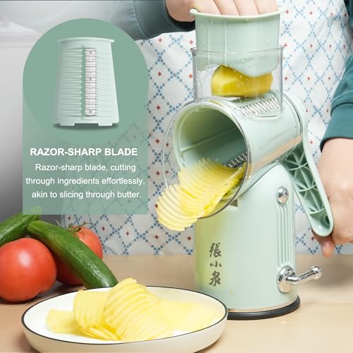 Rotary Cheese Grater 5 Blades Mandoline Slicer for Vegetable