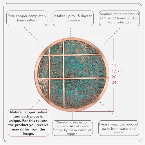 Handmade Copper Wall Art for Home (Modern Copper / 17.7 inch)