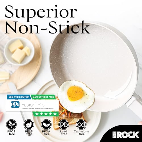 SOHO 11 Inch Non Stick Frying Pan with Lid (Cream / 11 Inch)