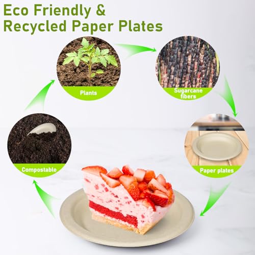 Small Paper Plates 7 inch (Brown / 7 Inch 500 Pack Brown)