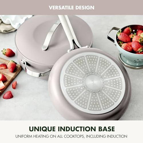 Nova 10” Frying Pan Skillet and 4.37QT Sauté Pan with Lid (3 Piece Cookware Set / Clay)