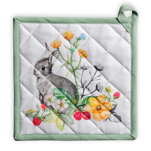 Pot Holders 100% Cotton Potholders (035 - Printemps / 8" x 8" (Pot Holder Pack of 1))