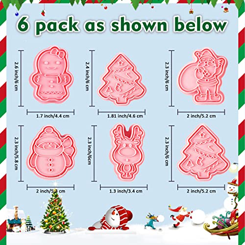 3D Holiday Cookie Cutters (6Packs Christmas Holiday Cookie)