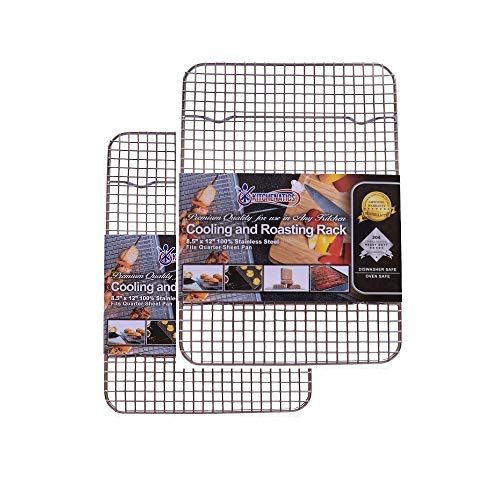 Quarter Sheet Cooling Rack Stainless Steel Oven Safe Set 2 (2 Count)