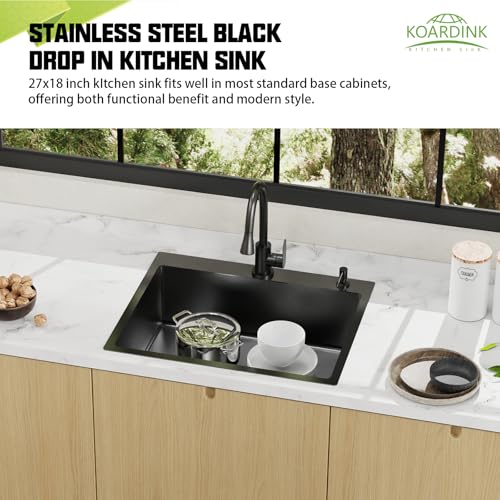 Black 27x18 Inch Kitchen And Bar Sink (27x18 Black)