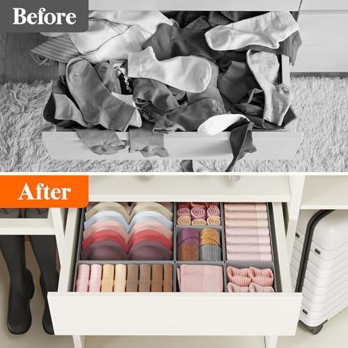 Drawer Organizer Clothes for Closet (16 Count)