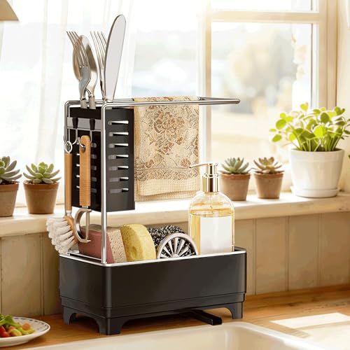 2 Tier Sponge Holder for Kitchen Sink (Black 2)