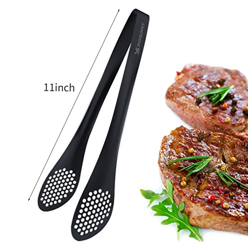 Stainless Steel Buffet Tongs (Black - 11" Serving Tongs)