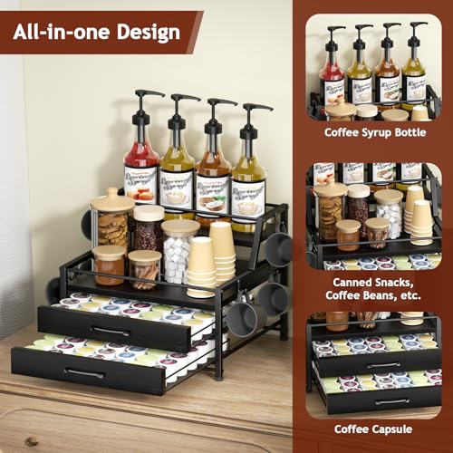 Coffee Syrup Rack Organizer (Black)